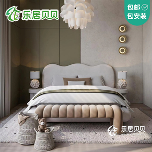 乐居贝贝创意定制实木床儿童床软包家具现代时尚简约单人床软包床