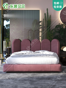 乐居贝贝创意定制实木床软包家具现代时尚简约单人床带软包儿童床