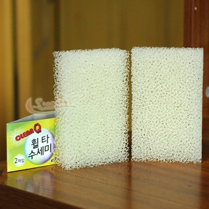 韩国原产2个装刷碗海绵厨房洗碗海绵擦结实耐用百洁布丝瓜网抹布