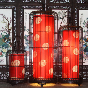 新中式欧式铁艺鸟笼吊灯餐厅酒店饭馆别墅创意复古落地装饰灯挂灯