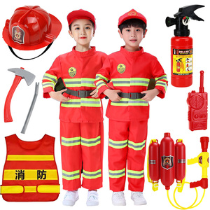 儿童消防员帽子玩具套装灭火器过家家女孩男孩生日礼物3一6岁7-9