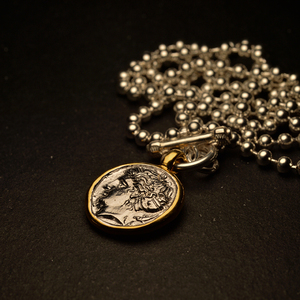 偶屿Coin系列925纯银古希腊币项链仙女艾瑞杜萨原创镀金古典套链