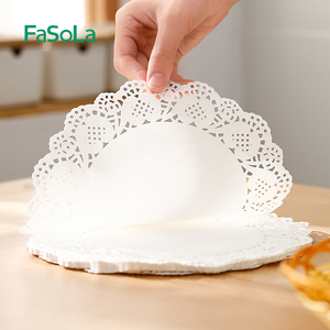 FaSoLa花边吸油纸烘焙纸圆形点心蛋糕垫纸油炸烧烤食品垫纸披萨纸
