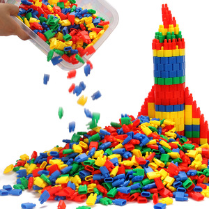 火箭子弹头幼儿园桌面拼插玩具益智塑料积木男孩3-6岁女儿童拼装