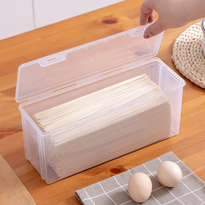 面条收纳盒长方形塑料冰箱保鲜盒带盖厨房装意面的盒子挂面密封盒