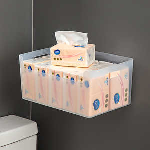 卫生间纸巾盒壁挂浴室卷纸盒大容量厕所放卫生纸免打孔纸巾收纳筐