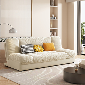 奶油风云朵沙发床简约多功能可折叠磨砂绒公仔棉网红款客厅小户型