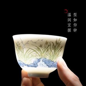 高档【】五彩十二月花神杯 陶瓷仿古茶具小酒杯套装 12只
