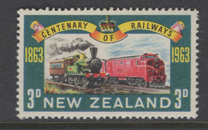 火车 新西兰1963年邮票1枚 全品 F0425