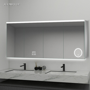 太空铝浴室镜柜带灯洗手台镜子壁挂柜收纳卫生间镜面柜挂墙式单独