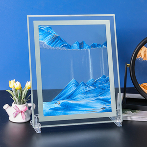 办公室桌面创意流沙画摆件解压装饰工艺品山水玻璃水晶沙漏小礼物