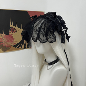 Magic Diary-修女与恶魔-暗黑蕾丝面纱头饰发夹lolita哥特bnt发带