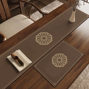 新中式禅意桌旗轻奢高端茶桌垫布窄条古典中国风茶席桌布茶台茶垫