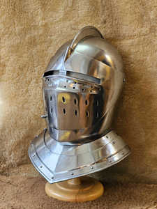 实时库存=16世纪晚期船盔 米兰封闭头盔 骑士锦标赛板甲头盔包邮