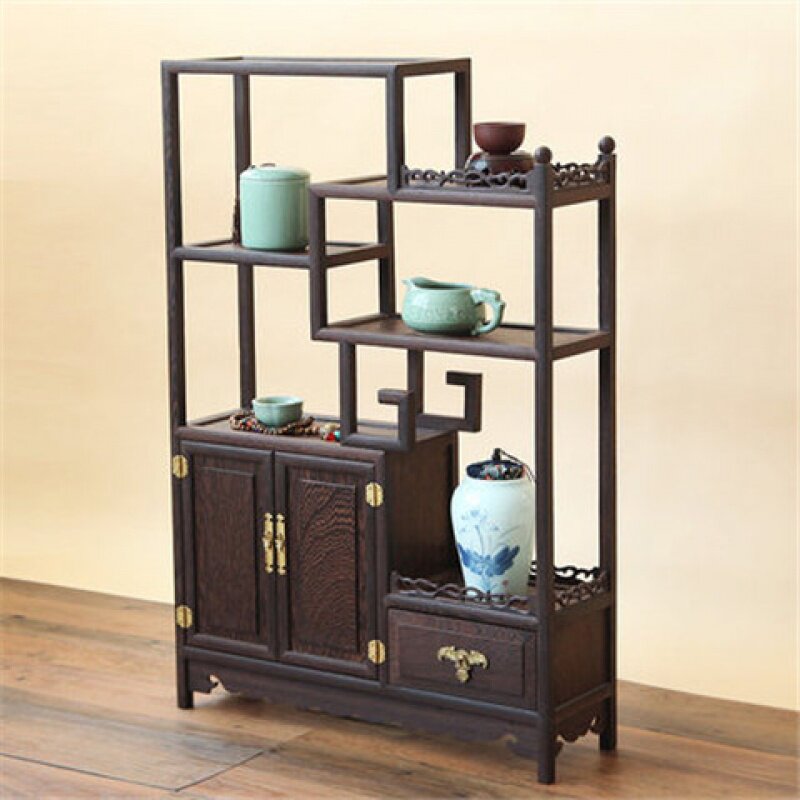 鸡翅木博古橱实木博古柜多宝格博古架明清红木家具茶壶茶架多宝阁
