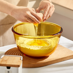 耐热玻璃碗家用大号厨房烘焙和面盆打鸡蛋碗微波炉专用水果沙拉碗