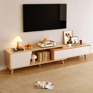 IKEA/宜家电视柜简约现代客厅家用小户型实木腿北欧伸缩电视机柜