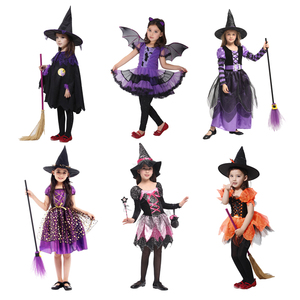 六一儿童节服装小女童女巫披风斗篷演出服蝙蝠巫师女巫婆表演服