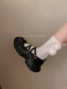 大发姐姐ins韩国蝴蝶结绑带厚底机能风芭蕾舞运动鞋玛丽珍单鞋女