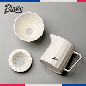 Bincoo咖啡分享壶菱角陶瓷咖啡器具家用手冲咖啡套装过滤滴漏滤杯