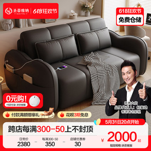 2024新款电动折叠沙发床小户型客厅多功能两用单人智能伸缩沙发床