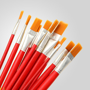 画笔生花尼龙油画笔红杆水粉水彩笔刷子美术丙烯颜料排笔12支套装