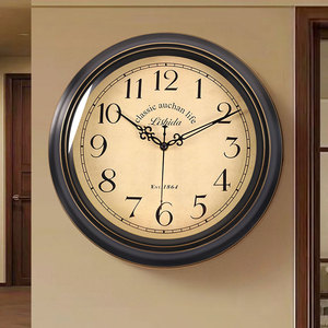 美式2024新款客厅挂钟轻奢复古挂墙装饰钟表欧式高端古典时尚时钟