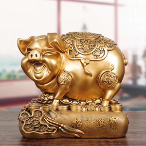 招财生肖金猪摆件猪的吉祥物猪猪存钱罐可爱工艺品家居客厅装饰品