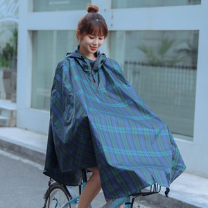 时尚自行车雨衣轻薄小清新非一次性成人男女骑车雨披反光条大码