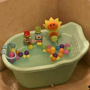 粑粑麻麻婴儿洗澡盆大号儿童泡澡桶小孩家用游泳桶宝宝洗澡桶坐躺