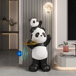熊猫大型落地摆件客厅装饰灯电视柜沙发旁公仔吉祥物乔迁新居礼品