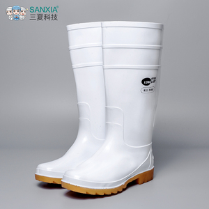 食品鞋白色高筒雨鞋防油水耐酸碱防护鞋朗莱斯特新品成人雨靴中筒