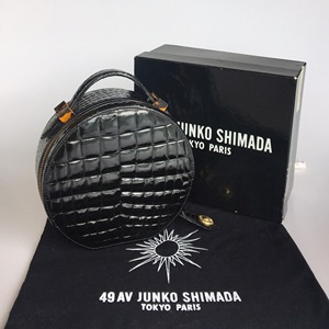 已￥售 VINTAGE 日本Junko Shimada 鳄鱼纹 玳瑁扣 圆饼包 手提包