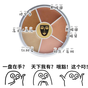 KRYOLAN德国面具遮瑕盘歌剧魅影六色遮盖痘印黑眼圈3号6号定制色