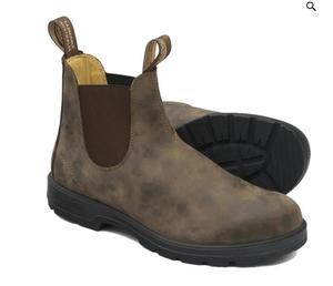 澳洲直邮 blundstone 585 棕色做旧圆头牛巴革休闲切尔西靴