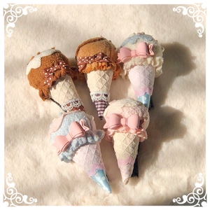 【嘀嗒】原创Lolita冰淇淋小物可爱发夹胸针甜呲ap奶油星球毛绒