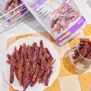 紫薯条蟹黄味薯条非油炸香酥脆粗粮100gX5袋装网红休闲健康小零食