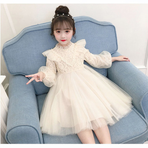 韩国女童春装连衣裙2024新款童装纱裙女孩长袖公主裙洋气儿童裙子