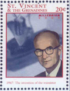 圣文森特格林纳丁斯邮票2000：20世纪,肖克莱,诺贝尔奖,晶体管,