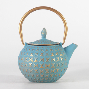欧美式彩色铸铁茶壶房屋装饰品托盘客厅家居饰品软装空间设计摆件