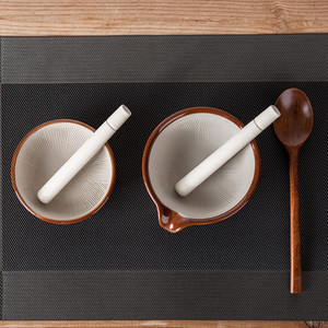 日式鲜山葵研磨器抹茶日料刺身陶瓷研磨碗捣碎神器碾磨芝麻磨粉