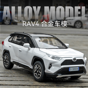 1:32丰田荣放RAV 4汽车模型仿真越野车摆件男孩儿童合金玩具车