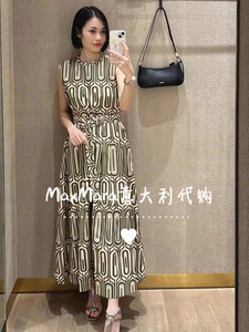 S MaxMara 24春夏季新款时尚图案印花圆领无袖女士连衣裙 ANDREIS