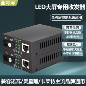 LED显示大屏专用光纤收发器千兆光电转换器兼容灵星雨/诺瓦控制卡