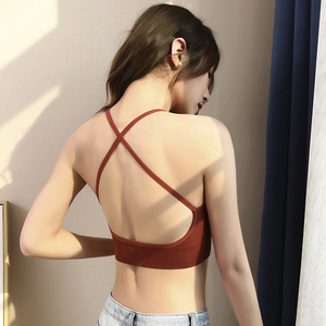 美背背心网红爆款女装同款bra一体式外穿内搭打底交叉型卡卡吊带