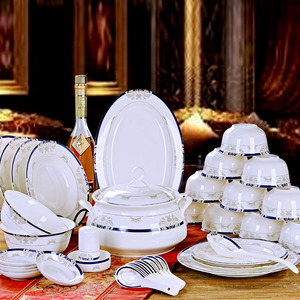 促销碗碟套装家用景德镇欧式骨瓷餐具碗筷陶瓷器吃饭套碗盘子中式