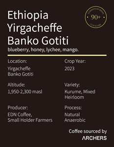 射手ETHIOPIA - YIRGACHEFFE BANKO GOTITI 果丁丁 咖啡豆