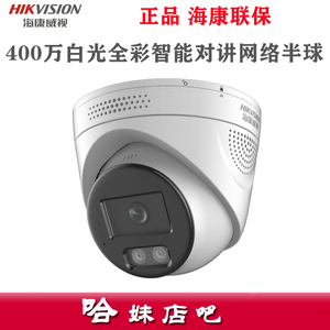 海康400万智能警戒网络半球DS-2CD3346WDA4-L 对讲监控摄像头正品