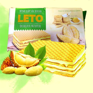 越南零食进口LETO榴莲味威化饼200g豆乳奶酪芝士味夹心饼干零食品