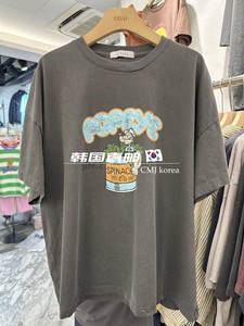 韩国直邮正品CELLI东大门代购春夏新款卡通字母印图圆领短袖T恤